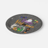 Assiettes En Carton Joyeux Halloween Enfants mignonnes et Éffrayants (Angle)