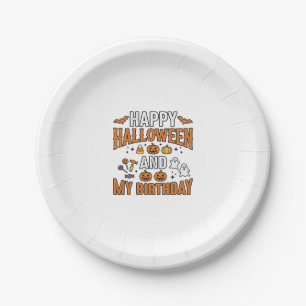Assiettes En Carton Joyeux Halloween Et Mon Anniversaire Design Vintag