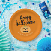 Assiettes En Carton Joyeux Halloween - Joli Citrouille Jack-o-Lantern (Fête)