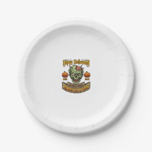Assiettes En Carton Joyeux Halloween Les zombies ont mangé la pompe de