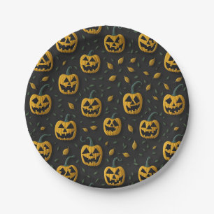 Assiettes En Carton Joyeux halloween parti citrouille éffrayant dessin