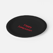 Assiettes En Carton Joyeux Halloween Simple Clean Solid Noir (Angle)
