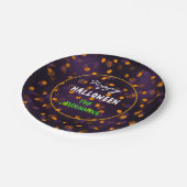 Assiettes En Carton Joyeux Halloween Smiling Citrouilles Bokeh Motif 7 (Angle)