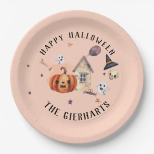Assiettes En Carton Joyeux Halloween Traitements de Famille Fête Perso