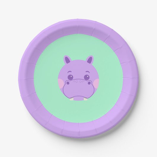 Assiettes En Carton Joyeux Hippo (Devant)