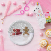 Assiettes En Carton Joyeux homme en pain d'épice de Noël (Fête)