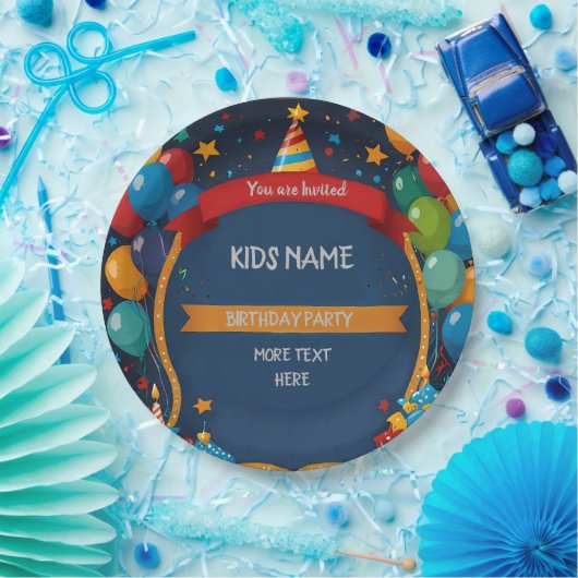 Assiettes En Carton Joyeux Invitation d'anniversaire (Fête)