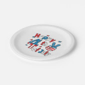 Assiettes En Carton Joyeux Jour de l'Indépendance 4 juillet (Angle)
