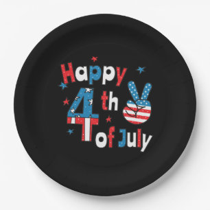 Assiettes En Carton Joyeux Jour de l'Indépendance 4 juillet