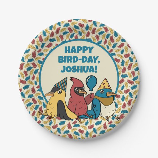 Assiettes En Carton Joyeux Jour des Oiseaux Cartoon Oiseaux à thème An (Devant)
