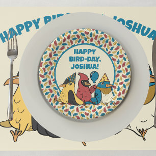 Assiettes En Carton Joyeux Jour des Oiseaux Cartoon Oiseaux à thème An