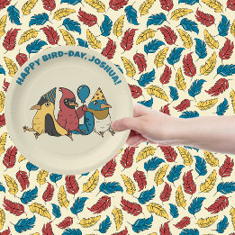 Assiettes En Carton Joyeux Jour des Oiseaux Cartoon Oiseaux à thème An