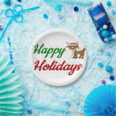 Assiettes En Carton Joyeux Jours fériés Reindeer script Noël (Fête)