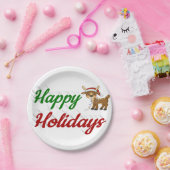 Assiettes En Carton Joyeux Jours fériés Reindeer script Noël (Fête)