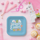 Assiettes En Carton Joyeux Joyeux Jour de lapin lapin de Pâques (Fête)