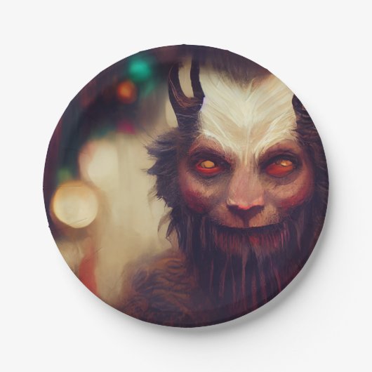 Assiettes En Carton Joyeux Krampus Plaques et Bowles de Noël (Devant)