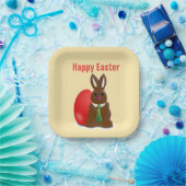 Assiettes En Carton Joyeux lapin au chocolat de Pâques (Fête)
