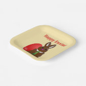 Assiettes En Carton Joyeux lapin au chocolat de Pâques (Angulaire)