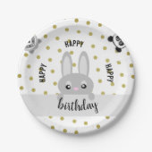 Assiettes En Carton Joyeux lapin d'anniversaire (animaux) (Devant)