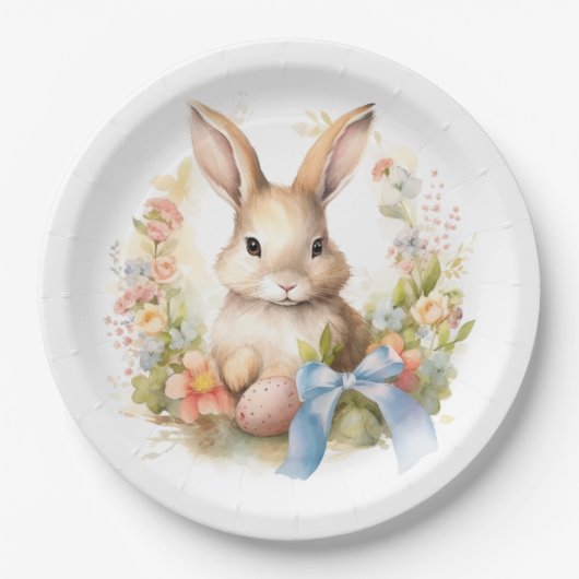 Assiettes En Carton Joyeux Lapin de Pâques (Devant)