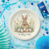 Assiettes En Carton Joyeux lapin de printemps de Pâques mignon (Fête)