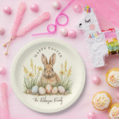 Assiettes En Carton Joyeux lapin de printemps de Pâques mignon (Fête)