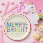 Assiettes En Carton Joyeux Lins + Bright holiday typography (Fête)