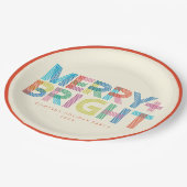 Assiettes En Carton Joyeux Lins + Bright holiday typography (Angle)