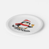 Assiettes En Carton Joyeux manchot de Noël (Angle)