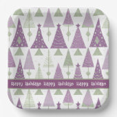 Assiettes En Carton Joyeux Motif de Noël vert violet #25 ID1009 (Recto)