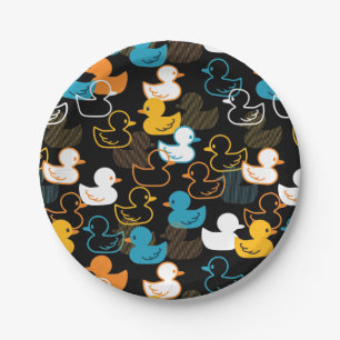 Assiettes En Carton Joyeux Motif nager une patte de canards