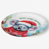 Assiettes En Carton Joyeux Noël australien Koala (Angle)