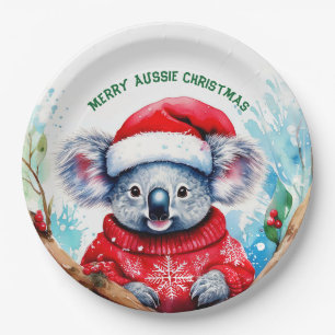 Assiettes En Carton Joyeux Noël australien Koala