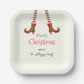 Assiettes En Carton Joyeux Noël aux jambes d'elfes (Recto)