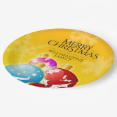 Assiettes En Carton Joyeux Noël avec des ornements Festive (Angle)