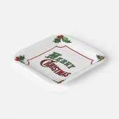 Assiettes En Carton Joyeux Noël avec Holly (Angulaire)