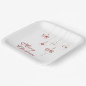 Assiettes En Carton Joyeux Noël Berry Red Monogram Bauble (Angulaire)