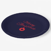 Assiettes En Carton Joyeux Noël Black Rock Bleu classique Unique (Angle)