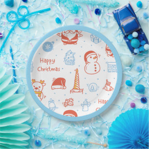 Assiettes En Carton Joyeux Noël & Bonnes Fêtes Hiver Personnalisé
