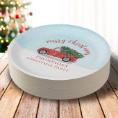 Assiettes En Carton Joyeux Noël Calligraphie Cute Russe Camion Rouge