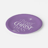 Assiettes En Carton Joyeux Noël Calligraphie Religieuse Chalk Purple (Angle)