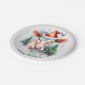 Assiettes En Carton Joyeux Noël Casquette vache festive - (Angle)