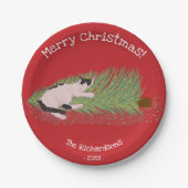 Assiettes En Carton Joyeux Noël! Cat vs Noël Tree Holidays (Devant)