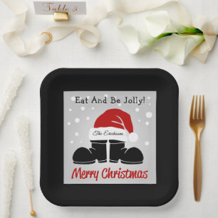 Assiettes En Carton Joyeux Noël Chapeau/Bottes Plaque en papier