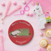 Assiettes En Carton Joyeux Noël ! Chat contre Sapin de Noël des Fêtes (Fête)