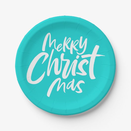 Assiettes En Carton Joyeux Noël chrétien Letter Christ Dieu (Devant)