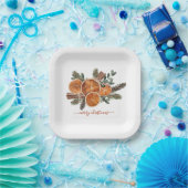 Assiettes En Carton Joyeux Noël Citrus Pine Russe Vacances (Fête)