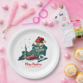 Assiettes En Carton Joyeux Noël de l'État de New York (Fête)