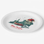 Assiettes En Carton Joyeux Noël de l'État de New York (Angle)