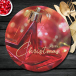 Assiettes En Carton Joyeux Noël de l'ornement étoilé<br><div class="desc">Les assiettes en papier sur mesure en 2 tailles sont dotées d'un beau ornement d'arbre de Noël étoilé rouge et les mots "Joyeux Noël" en lettres chic,  parfaits pour toute fête de Noël. CORRESPONDANCE d'objets dans notre collection.</div>